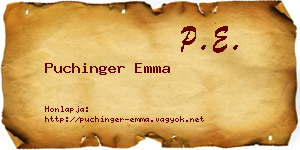 Puchinger Emma névjegykártya